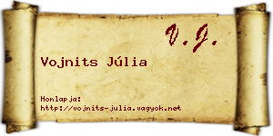 Vojnits Júlia névjegykártya